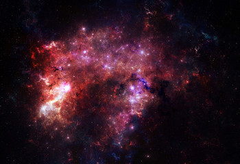 Illustration of a space and starfield on a dark background.