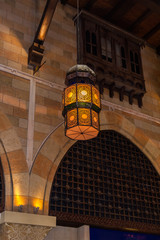 Details of eastern architecture, a stylish lamp in the interior