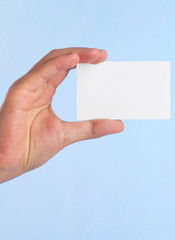 Hand showing the business card