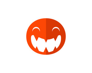 Monster face logo icon, Monster logotype, Open mouth with teeth