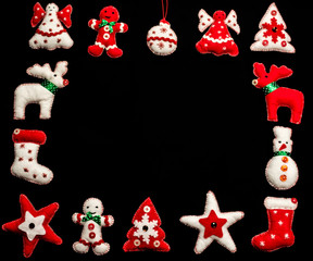 Christmas toy made of felt, frame