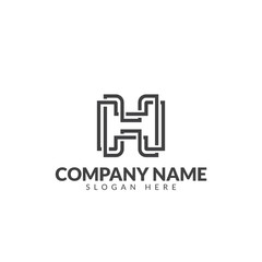 Letter H logo template vector design, geometric shape initial logo
