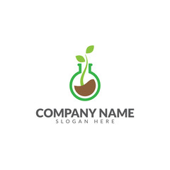 Growth green lab logo vector design template