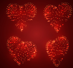 Fototapeta na wymiar set of vector bulk hearts for medicine and holiday
