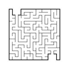 Abstract square maze. Game for kids. Puzzle for children. Find the right path. Labyrinth conundrum. Flat vector illustration isolated on white background.