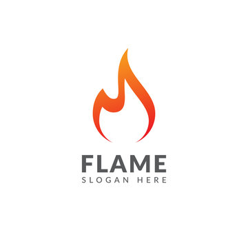 Fire flame logo or icon design template