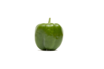 Green sweet pepper isolated on white backgrund.