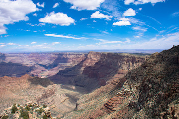 Daytime view of the South Rim of the Grand Canyon National Park in Arizona