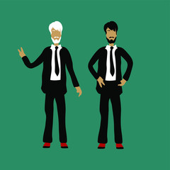 Flat design style modern vector illustration concept of successful businessman climbs upstairs for professional growth, winner performance and personal career improvement.