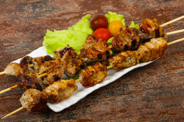 Tasty pork skewer