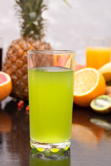 fresh kiwi juice, tropical fruits 