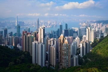Fototapeta na wymiar Hong Kong skyscrapers skyline cityscape view
