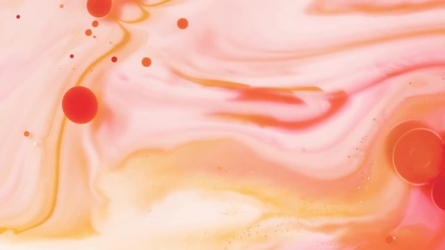 Colored paint beautiful spread in liquid, realtime shot