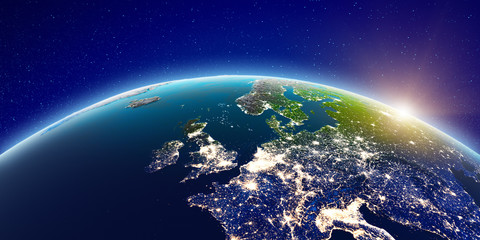 North Europe city lights