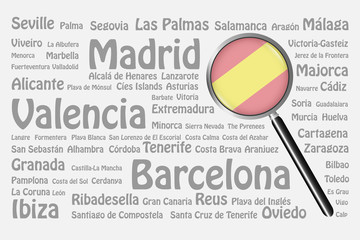 Travel destinations of Spain concept