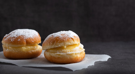 Freshly baked Berlin donuts