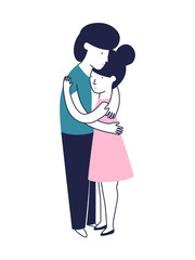 Cute funny young couple in love greeting card Valentine's Day