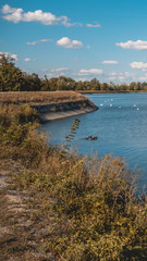 Smartphone HD wallpaper of beautiful view at Dingolfing lake - Bavaria - Germany