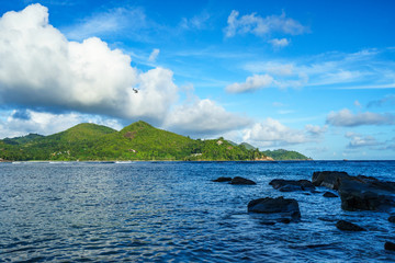helicopter over the baie lazare, seychelles 2