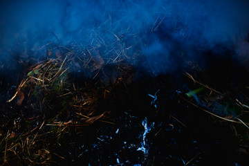 野焼きの煙