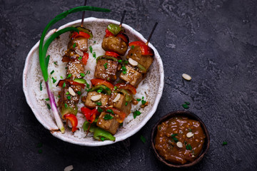  Tofu and Sweet Pepper Skewers