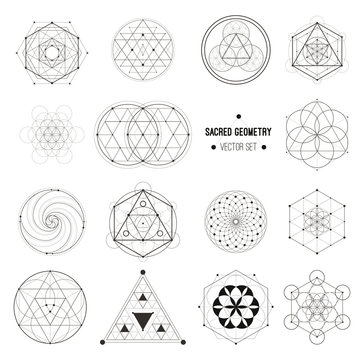 Vector set of sacred geometry symbols
