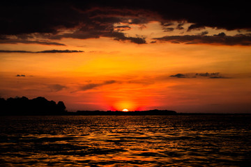 Fototapeta na wymiar amazon sunset river