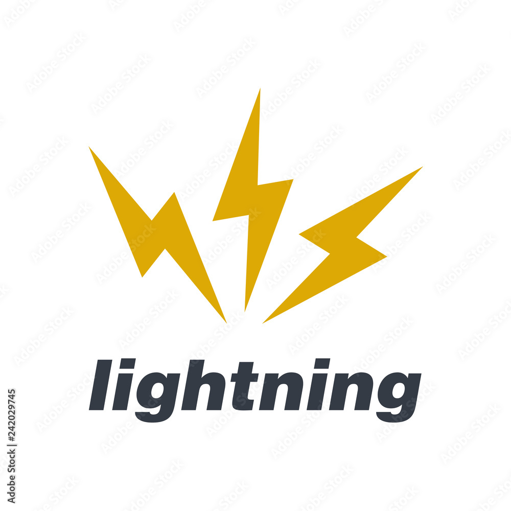 Fototapete lightning flash, electric power vector logo design element. energy and thunder electricity symbol co