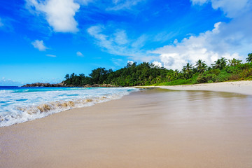 beautiful paradise beach at the police bay, seychelles 29
