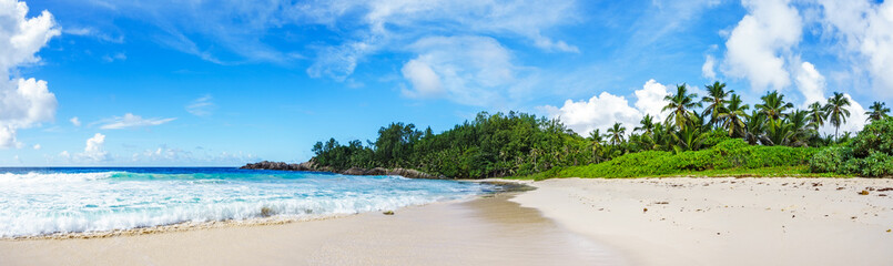 Fototapeta na wymiar beautiful paradise beach at the police bay, seychelles 43