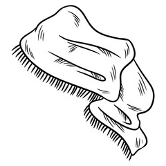 Scarf sticker doodle. Isolated hand drawn sketch