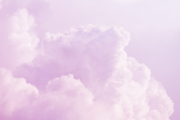 Light pink fluffy clouds as background (abstract, copy space)