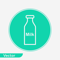 Milk bottle vector icon sign symbol
