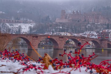Heidelberg old city in winter 2