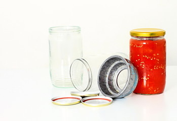 home preserved tomatoes in jars