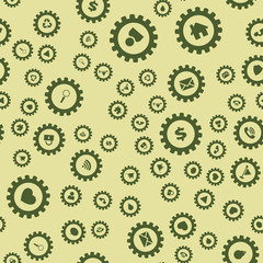 Gears and computer icons Abstract geometric pattern. Seamless vector EPS 10 pattern