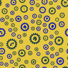 Gears and computer icons Abstract geometric pattern. Seamless vector EPS 10 pattern