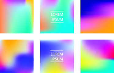 Vector EPS 10 Gradient Set. Different colors. Modern Smartphone screen, mobile app Template. Design for Wallpaper, background, banner, flyer, Social media post. 
