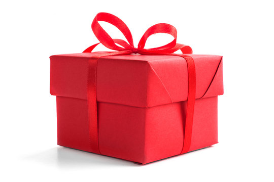 Red gift boxe on white