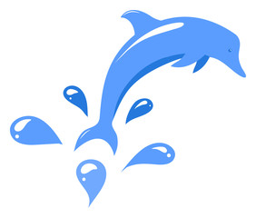 Simple drawing of a dolphin