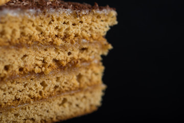 A slice of delicious homemade honey cake