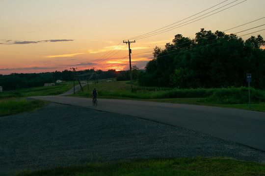 Biker at Sunset