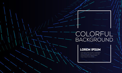 Abstract background with dots waves. Colorful line points and particles. Flowing dynamic elements. Digital frequency track. Stylized technology line art for your design.