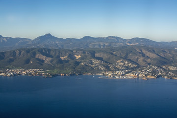 Fototapeta na wymiar Coastal landscape aerial view Mallorca Spain