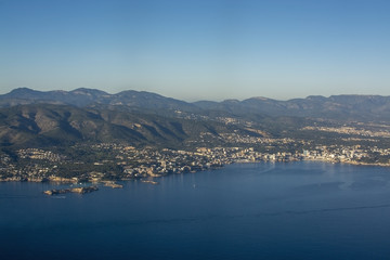 Coastal landscape aerial view Mallorca Spain