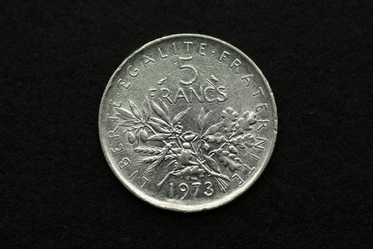 Vorderseite der ehemaligen 5 Francs-Münze aus Frankreich von 1973