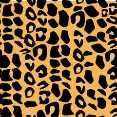 Fototapeta na wymiar Vector seamless pattern with leopard fur texture. Repeating leopard fur background for textile design, wrapping paper, wallpaper or scrapbooking.