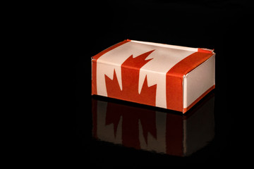 canadian flag boxes on black background