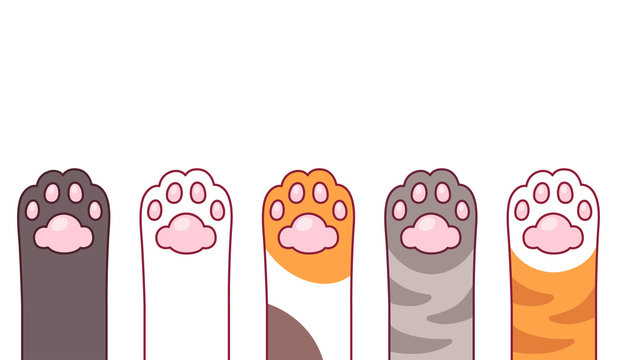 Cute cat paws set