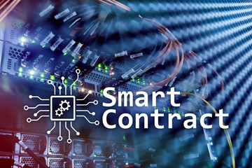 Fototapeta na wymiar Smart contract, blockchain technology in modern business.